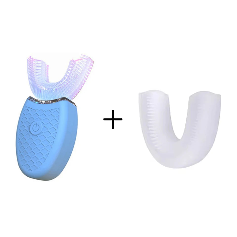 Brosse à dents intelligente de Type U, sonique électrique automatique à 360 degrés, avec Charge USB, tête en silicone étanche pour les soins buccaux