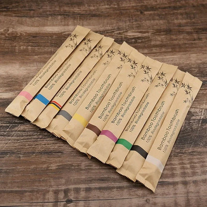 Brosses à Dents en Bambou — Lot de 10 | Poils Doux & Éco-Responsable | Vie Essentielle