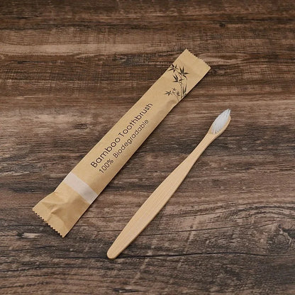 Brosses à Dents en Bambou — Lot de 10 | Poils Doux & Éco-Responsable | Vie Essentielle