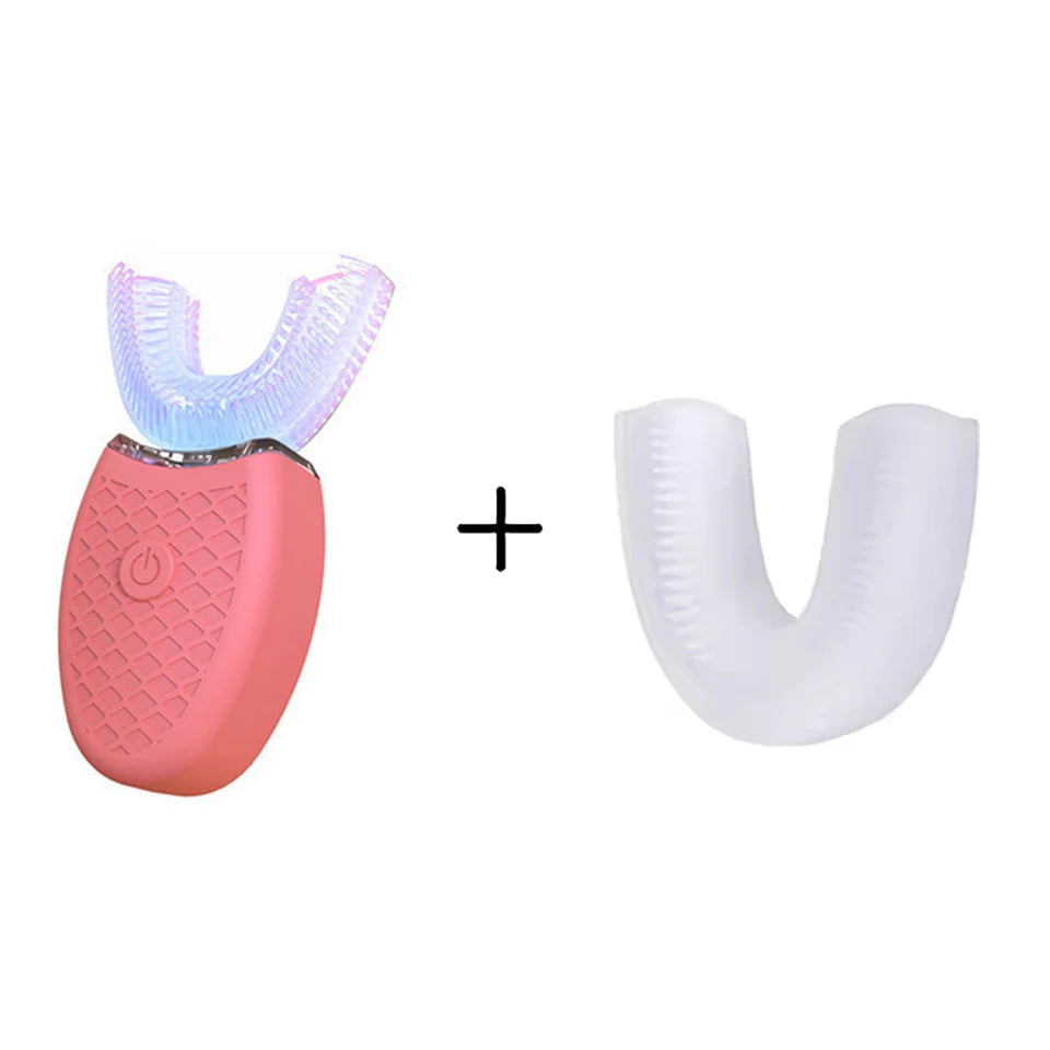 Brosse à dents intelligente de Type U, sonique électrique automatique à 360 degrés, avec Charge USB, tête en silicone étanche pour les soins buccaux