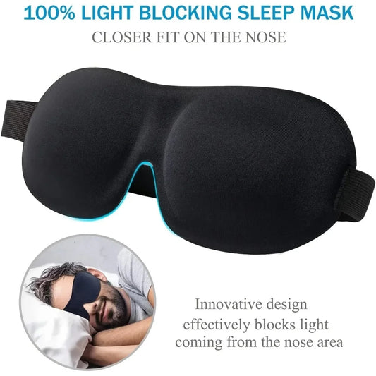 Masque de Sommeil 3D en Mousse à Mémoire de Forme — Blocage Lumière Total | Vie Essentielle