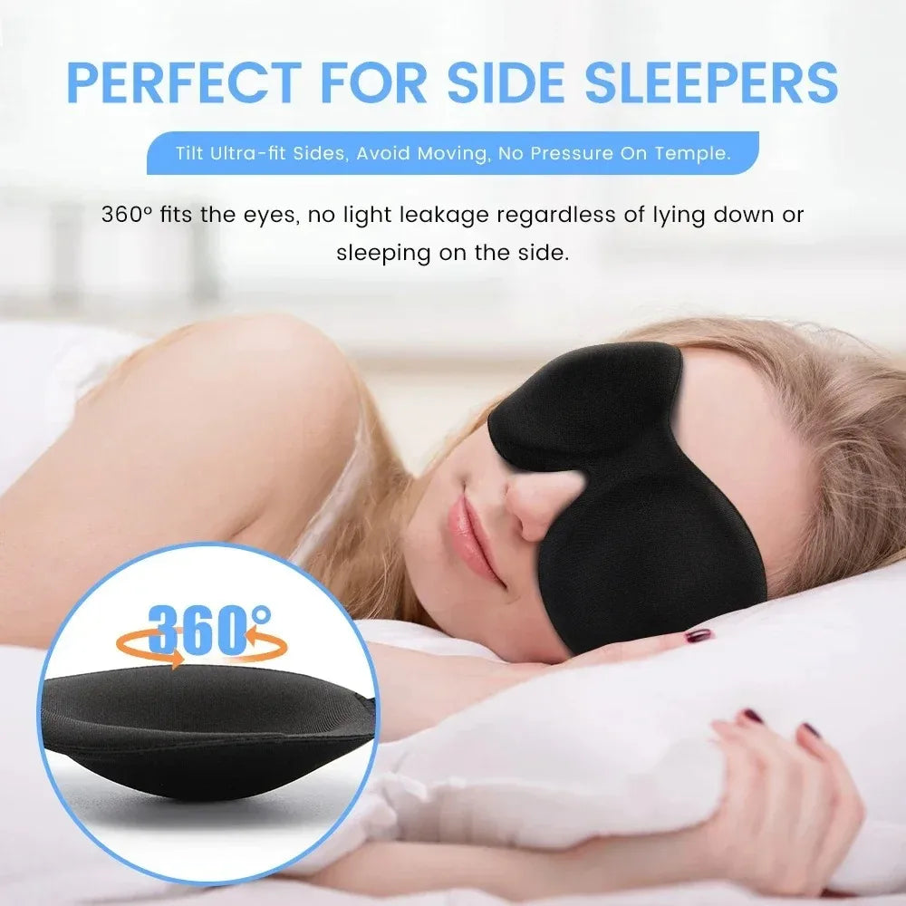 Masque de Sommeil 3D en Mousse à Mémoire de Forme — Blocage Lumière Total | Vie Essentielle