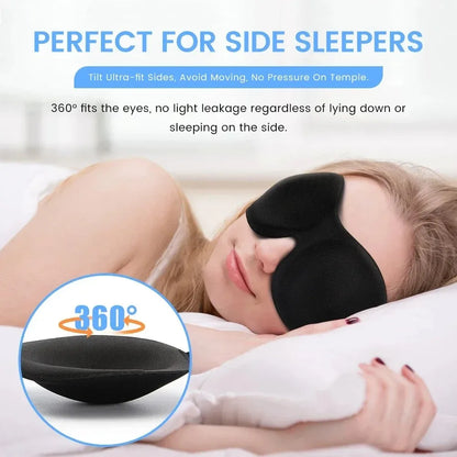 Masque de Sommeil 3D en Mousse à Mémoire de Forme — Blocage Lumière Total | Vie Essentielle