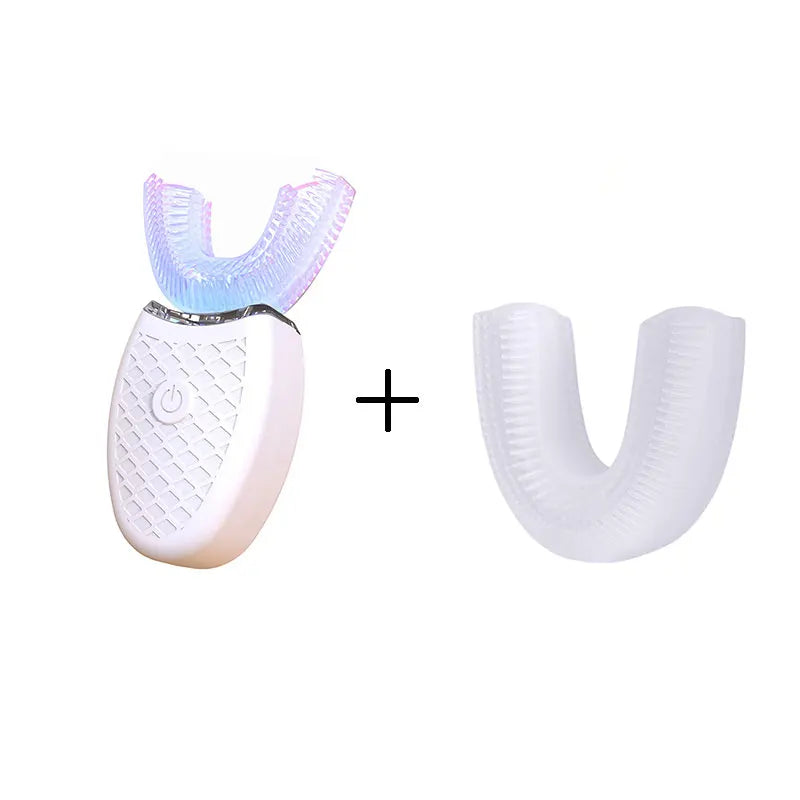Brosse à dents électrique sonique intelligente à tête en silicone, Type U, 360 degrés, Charge USB automatique, étanche