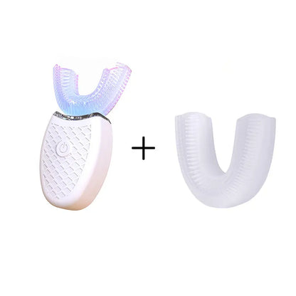 Brosse à dents électrique sonique intelligente à tête en silicone, Type U, 360 degrés, Charge USB automatique, étanche