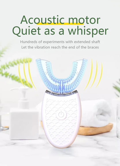 Brosse à dents intelligente de Type U, sonique électrique automatique à 360 degrés, avec Charge USB, tête en silicone étanche pour les soins buccaux