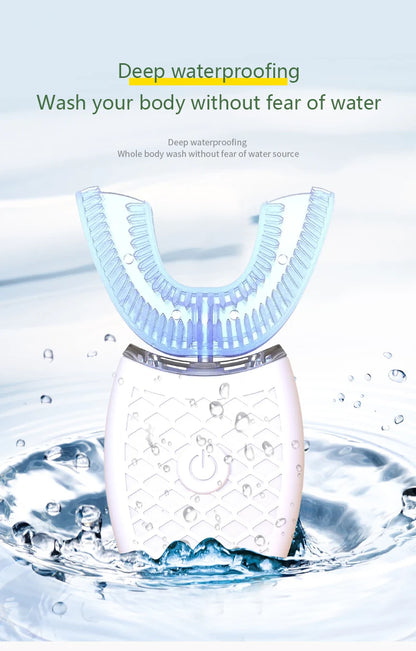 Brosse à dents intelligente de Type U, sonique électrique automatique à 360 degrés, avec Charge USB, tête en silicone étanche pour les soins buccaux