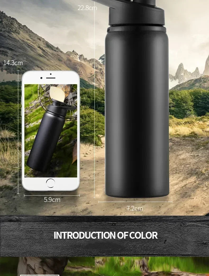 Gourde en Acier Inoxydable 600ml — Sport, Voyage & Quotidien | Vie Essentielle