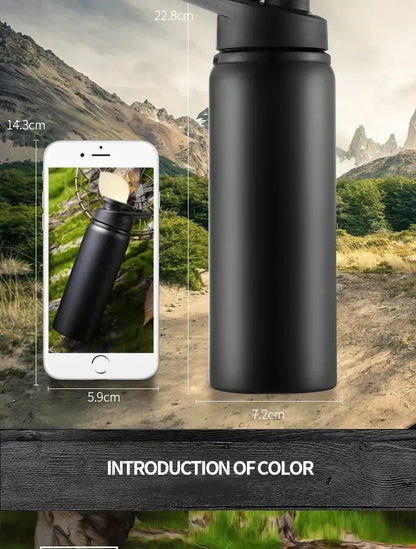 Gourde en Acier Inoxydable 600ml — Sport, Voyage & Quotidien | Vie Essentielle