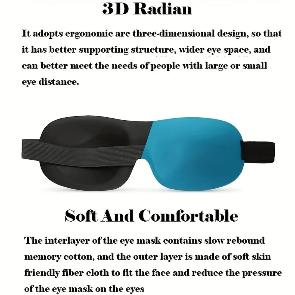 Masque de Sommeil 3D en Mousse à Mémoire de Forme — Blocage Lumière Total | Vie Essentielle