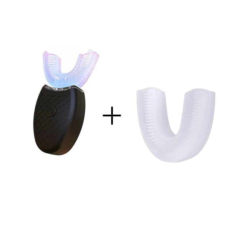 Brosse à dents électrique sonique intelligente à tête en silicone, Type U, 360 degrés, Charge USB automatique, étanche