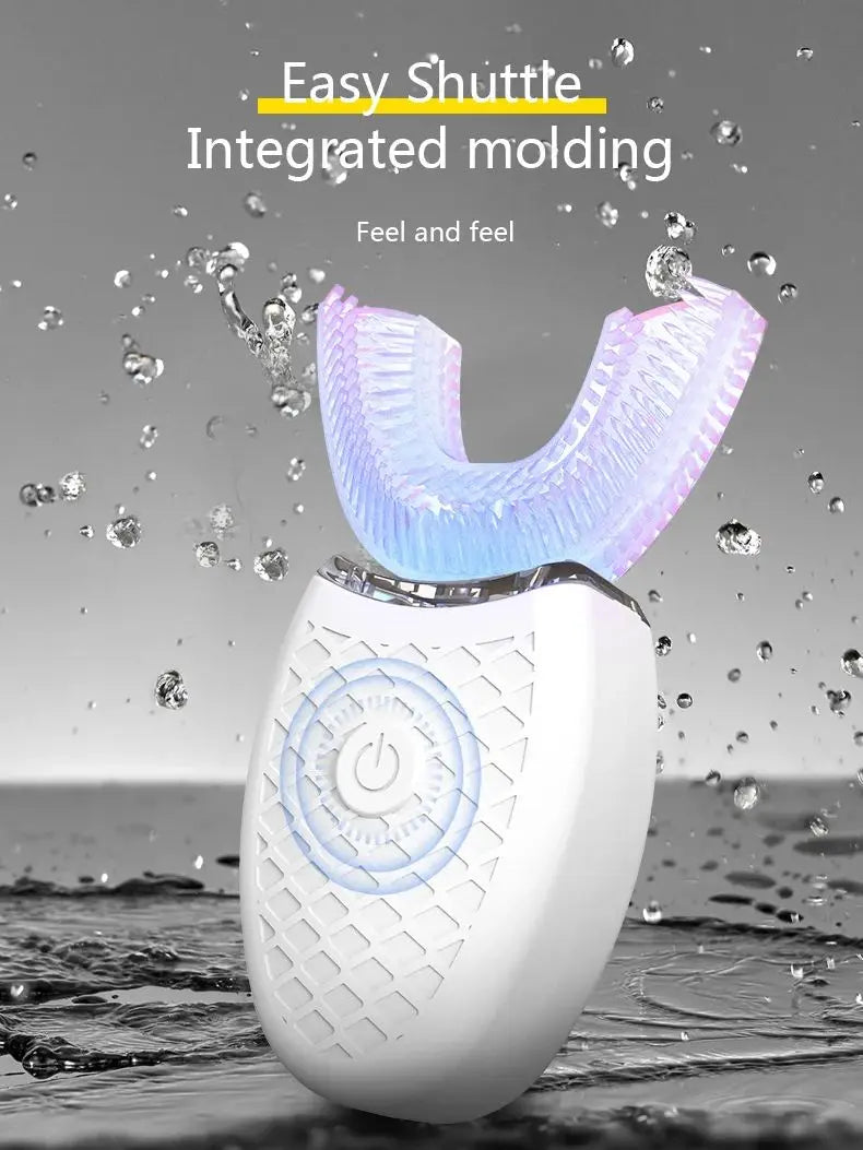 Brosse à dents électrique sonique intelligente à tête en silicone, Type U, 360 degrés, Charge USB automatique, étanche