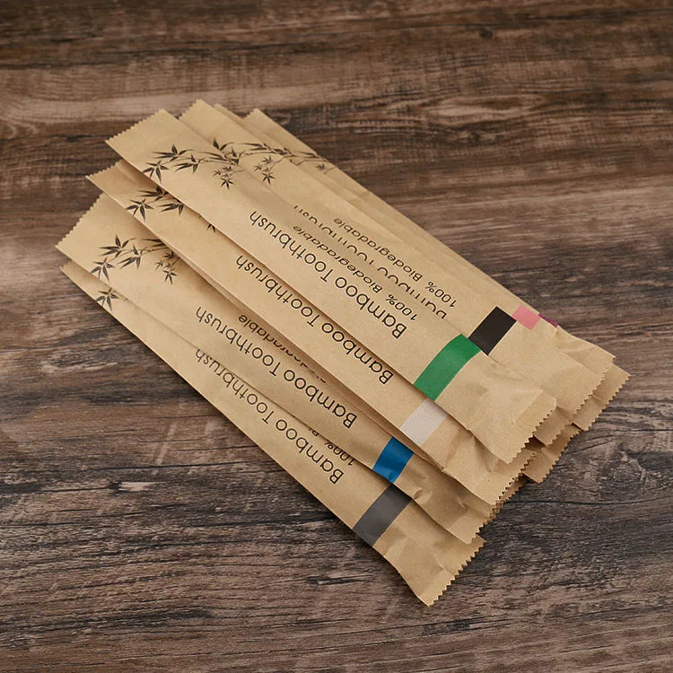 Brosses à Dents en Bambou — Lot de 10 | Poils Doux & Éco-Responsable | Vie Essentielle