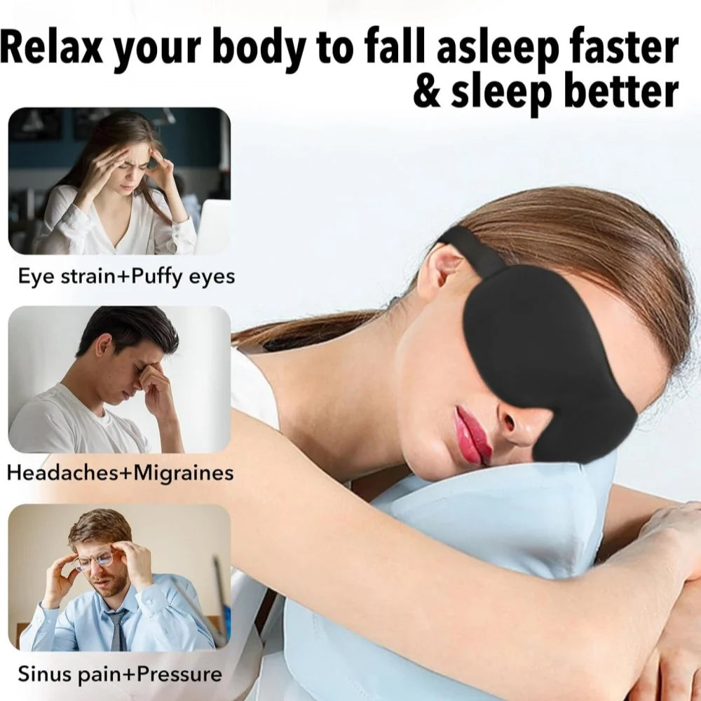 Masque de Sommeil 3D en Mousse à Mémoire de Forme — Blocage Lumière Total | Vie Essentielle