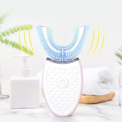 Brosse à dents électrique sonique intelligente à tête en silicone, Type U, 360 degrés, Charge USB automatique, étanche